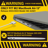 Premium Grey Hard Shell Case & Keyboard Cover for 2023/2022 MacBook Air 13 M2 Model A2681 - Side View