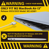 Frosted Hard Shell Case with Keyboard Cover for 2023-2022 MacBook Air 13 M2 (Model A2681)