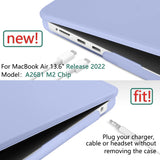 Frosted Hard Shell Case with Keyboard Cover for 2023-2022 MacBook Air 13 M2 (Model A2681) - Top-Down View