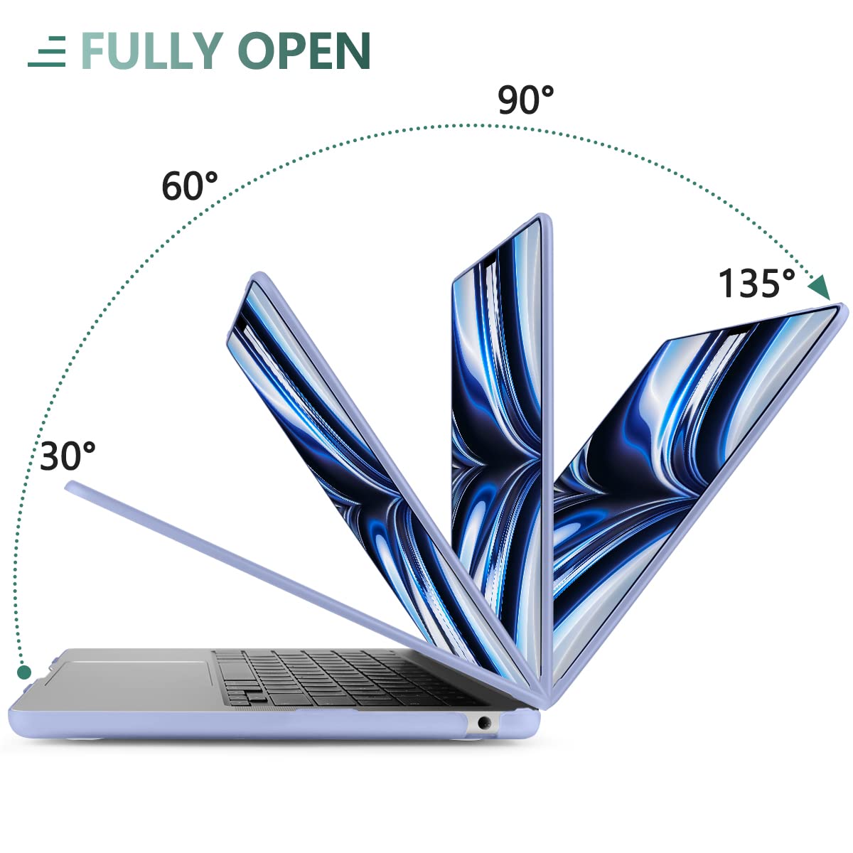Frosted Hard Shell Case with Keyboard Cover for 2023-2022 MacBook Air 13 M2 (Model A2681)