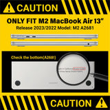 Chic Pink Hard Shell Case with Keyboard Protector for 2023/2022 MacBook Air 13-inch M2 Model A2681 - Front View