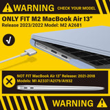 Chic Pink Hard Shell Case with Keyboard Protector for 2023/2022 MacBook Air 13-inch M2 Model A2681 - Side View