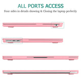Chic Pink Hard Shell Case with Keyboard Protector for 2023/2022 MacBook Air 13-inch M2 Model A2681 - 45-Degree Angle