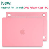 Chic Pink Hard Shell Case with Keyboard Protector for 2023/2022 MacBook Air 13-inch M2 Model A2681 - Rear View