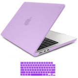 Frosted Hard Shell Case with Keyboard Skin for 2022-2023 MacBook Air 13 M2 Model A2681 - Violet
