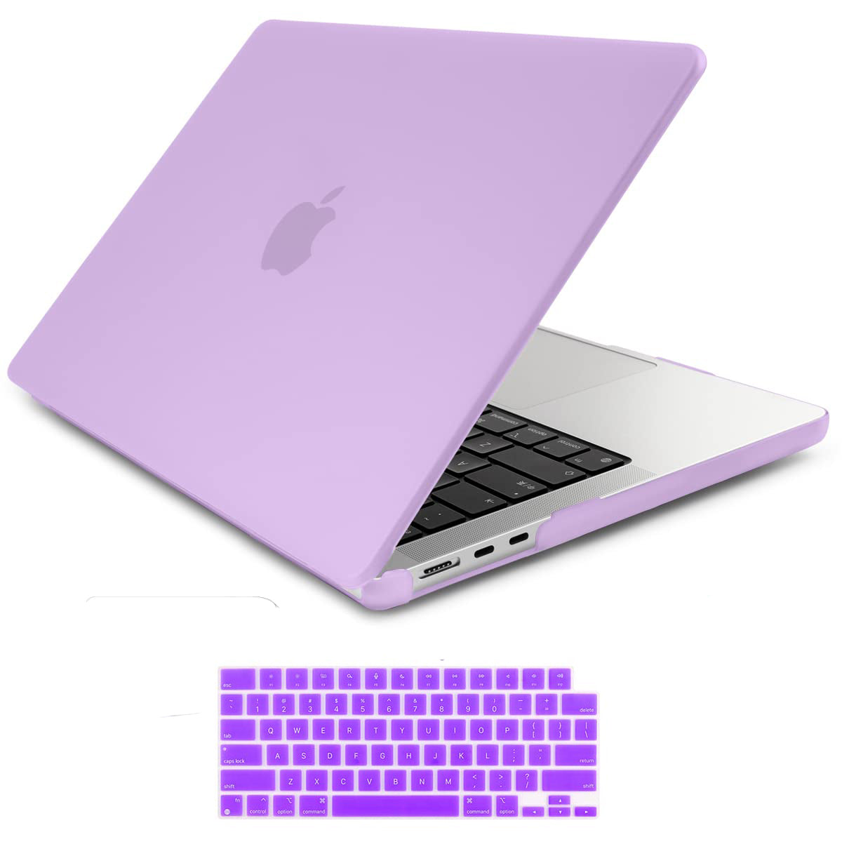 Frosted Hard Shell Case with Keyboard Skin for 2022-2023 MacBook Air 13 M2 Model A2681 - Violet