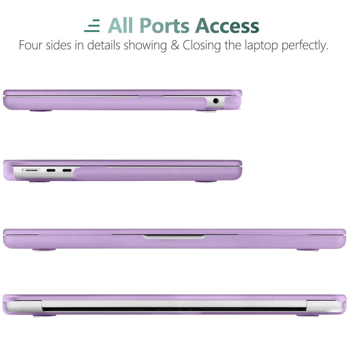 Frosted Hard Shell Case with Keyboard Skin for 2022-2023 MacBook Air 13 M2 Model A2681 - Violet