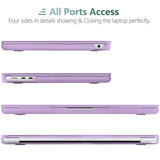 Frosted Hard Shell Case with Keyboard Skin for 2022-2023 MacBook Air 13 M2 Model A2681 - Violet - Rear View