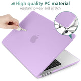 Frosted Hard Shell Case with Keyboard Skin for 2022-2023 MacBook Air 13 M2 Model A2681 - Violet - Close-Up Angle