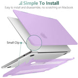 Frosted Hard Shell Case with Keyboard Skin for 2022-2023 MacBook Air 13 M2 Model A2681 - Violet
