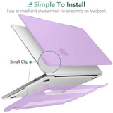 Frosted Hard Shell Case with Keyboard Skin for 2022-2023 MacBook Air 13 M2 Model A2681 - Violet - Low Angle