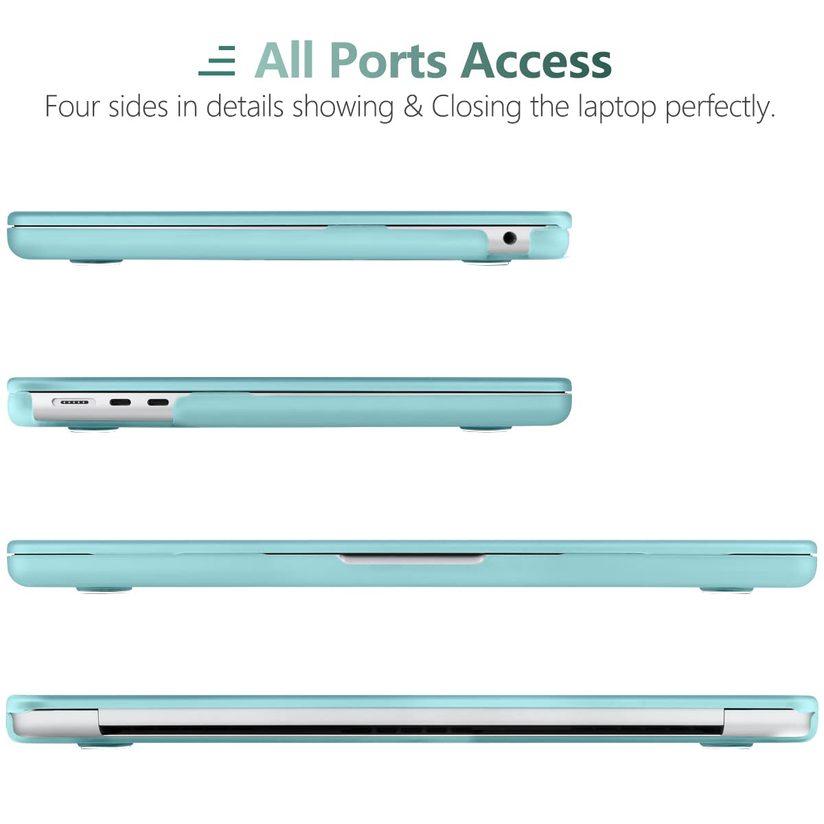 Turquoise Protective Hard Case & Silicone Keyboard Skin for 2023/2022 MacBook Air 13 M2 Model A2681