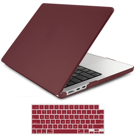 Chic Wine Red Hard Shell Cover with Keyboard Protector for 2023 2022 MacBook Air 13 M2 Model A2681