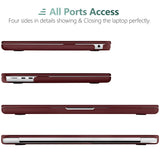 Chic Wine Red Hard Shell Cover with Keyboard Protector for 2023 2022 MacBook Air 13 M2 Model A2681