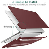 Chic Wine Red Hard Shell Cover with Keyboard Protector for 2023 2022 MacBook Air 13 M2 Model A2681