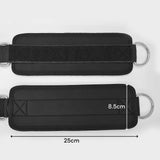 2x Adjustable Ankle Straps for Cable Machines D-Rings Gym Cuff Kickbacks Glute Workouts Leg Extensions Straps Hip Black - Side View