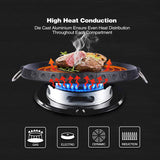 Korean BBQ Grill Pan Non-Stick Smokeless Stovetop BBQ Grill Plate Indoor Outdoor - Close-Up Angle
