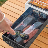 Foldable Portable Charcoal Frying Grill Grilling Outdoor Tabletop BBQ Grill For Camping Hiking Picnics - Rear View