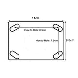 8 Heavy Duty Industrial Fixed Caster Wheel Wheels CastorTrolley holds 250KG - Side View
