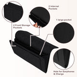 Bed Organiser Bedside Caddy Sofa Organiserd Book Magazines Organiser Black - Top-Down View