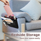 Bed Organiser Bedside Caddy Sofa Organiserd Book Magazines Organiser Black - Close-Up Angle