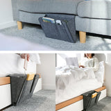 Bed Organiser Bed Caddy Sofa Organiser Bedside Organiser Book Magazines Organiser Dark Grey - Front View