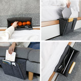 Bed Organiser Bed Caddy Sofa Organiser Bedside Organiser Book Magazines Organiser Dark Grey - 45-Degree Angle