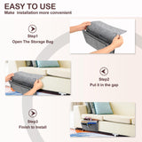 Bed Organiser Bed Caddy Sofa Organiser Bedside Organiser Book Magazines Organiser Grey - Front View