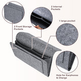 Bed Organiser Bed Caddy Sofa Organiser Bedside Organiser Book Magazines Organiser Grey - Rear View