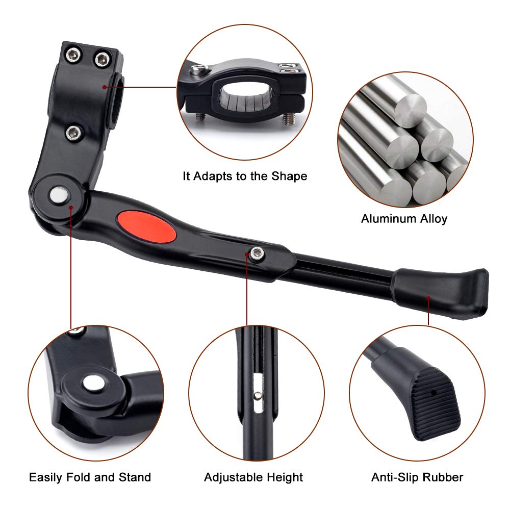 Adjustable Bike Kickstand Kickstand Rear Bicycle Stand for Bike 22-28 Black