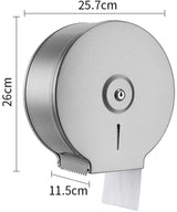 Commercial Restaurant Stainless Steel Toilet Paper Tissue Holder Dispenser Chrome - Front View