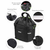 Bike Basket Folding Cat Dog Carrier Bicycle Handlebar Bag Quick Release Detachable Storage Basket - Rear View