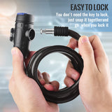 1.2m 2 Keys Bicycle Lock Bike Cable Locks Motorcycle Lock  Mounting Bracket Scooter Lock - Side View