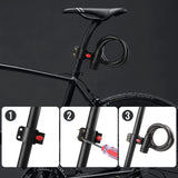 1.2m 2 Keys Bicycle Lock Bike Cable Locks Motorcycle Lock  Mounting Bracket Scooter Lock - 45-Degree Angle