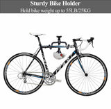 Black Storage Bicycle Wall Mount Wall Hook Bike Wall Rack Space Saving Bike Storage Bracket - Top-Down View