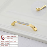 Zinc Kitchen Cabinet Handles Bar Drawer Handle Pull gold color hole to hole 96MM - Front View