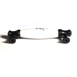 Ceramics Kitchen Cabinet Handles Bar Drawer Handle Pull black 128mm - Front View