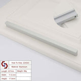 Aluminium Kitchen Cabinet Handles Drawer Bar Handle Pull Silver 224mm - Front View