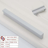 Zinc Kitchen Cabinet Handles Drawer Bar Handle Pull Silver 96mm - Front View