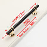 Luxury Design Kitchen Cabinet Handles Drawer Bar Handle Pull Black 160mm - Side View