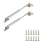 2 Pack 100N Hydraulic Cabinet Door Lift Support Hinges, Soft Close, Metal Head, 10kg Load