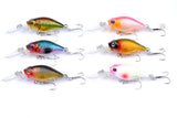 6x 6cm Popper Crank Bait Fishing Lure Lures Surface Tackle Saltwater - Front View