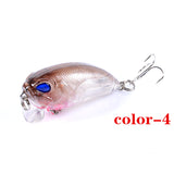 6x Popper Crank 5.1cm Fishing Lure Lures Surface Tackle Fresh Saltwater - Top-Down View