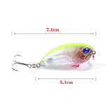 6x Popper Crank 5.1cm Fishing Lure Lures Surface Tackle Fresh Saltwater - 45-Degree Angle