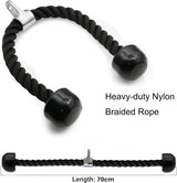 Tricep Rope Fitness Gym Pulley Pull Down Rope Cable Machine Attachment Pull down Rope - Front View
