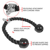 Tricep Rope Fitness Gym Pulley Pull Down Rope Cable Machine Attachment Pull down Rope - Top-Down View