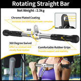 50cm Tricep Press Pulldown Bar Cable Machine LAT Pull down Bar Rotating straight Bar - Front View