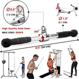 50cm Tricep Press Pulldown Bar Cable Machine LAT Pull down Bar Rotating straight Bar - Side View