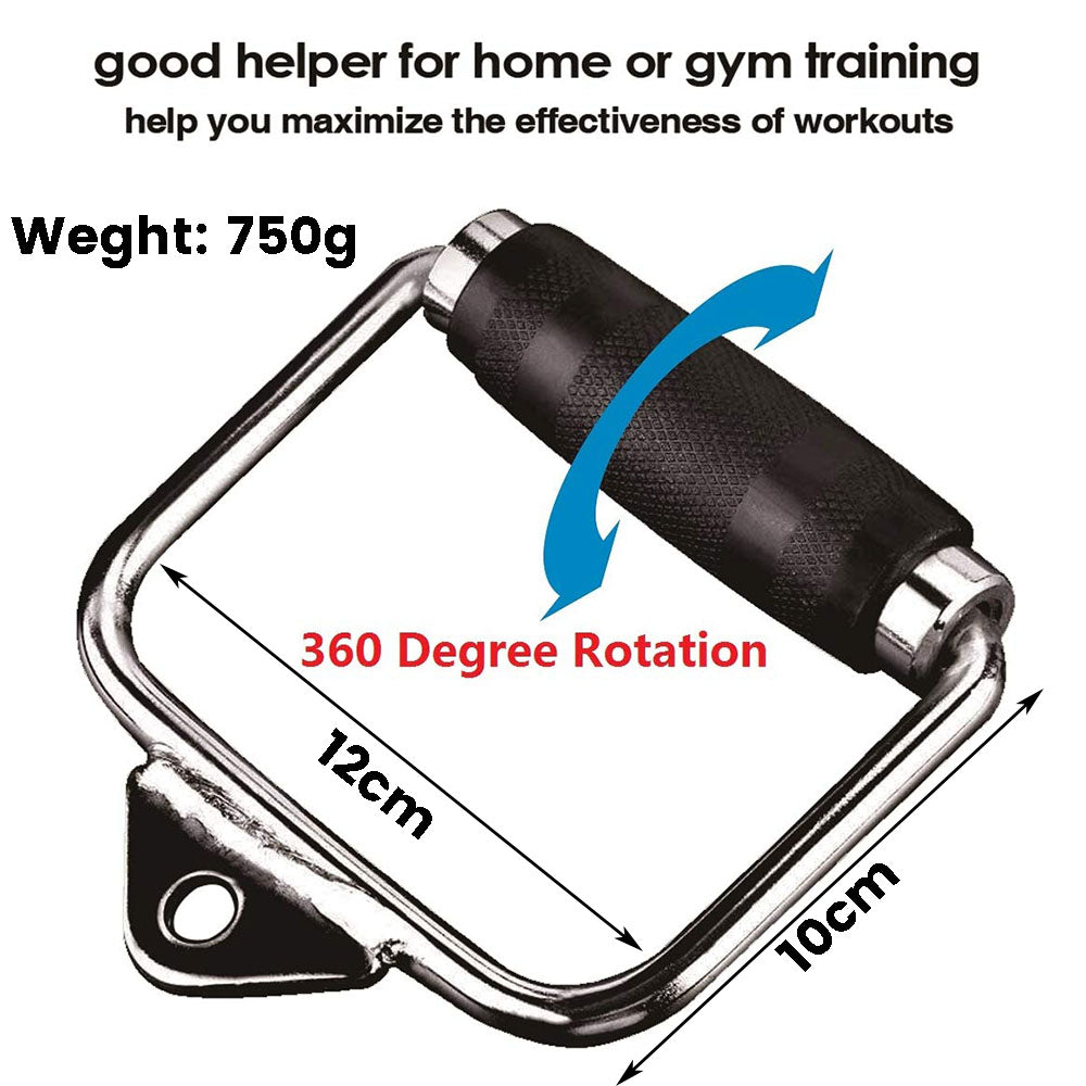 Single D Handle Cable Machine Attachment for Lat Pull Down and Row Exercises