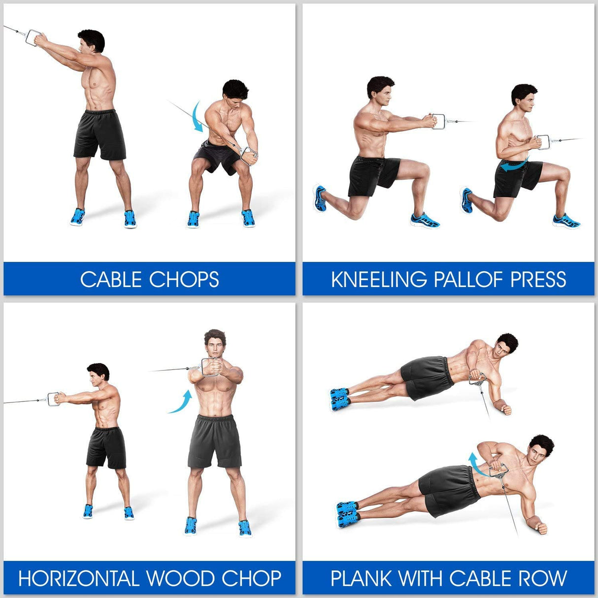 Single D Handle Cable Machine Attachment for Lat Pull Down and Row Exercises